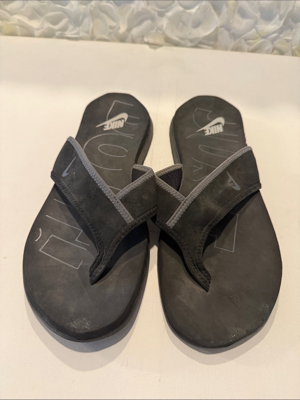 Nike Charcoal Black and Gray Thong Sandals